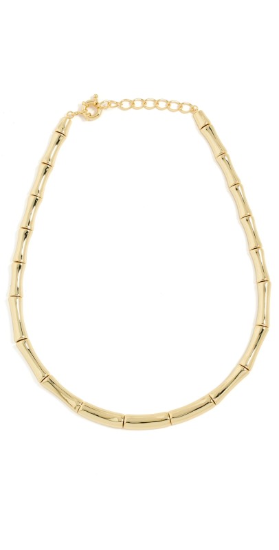 By Adina Eden Chunky Bamboo Necklace Gold