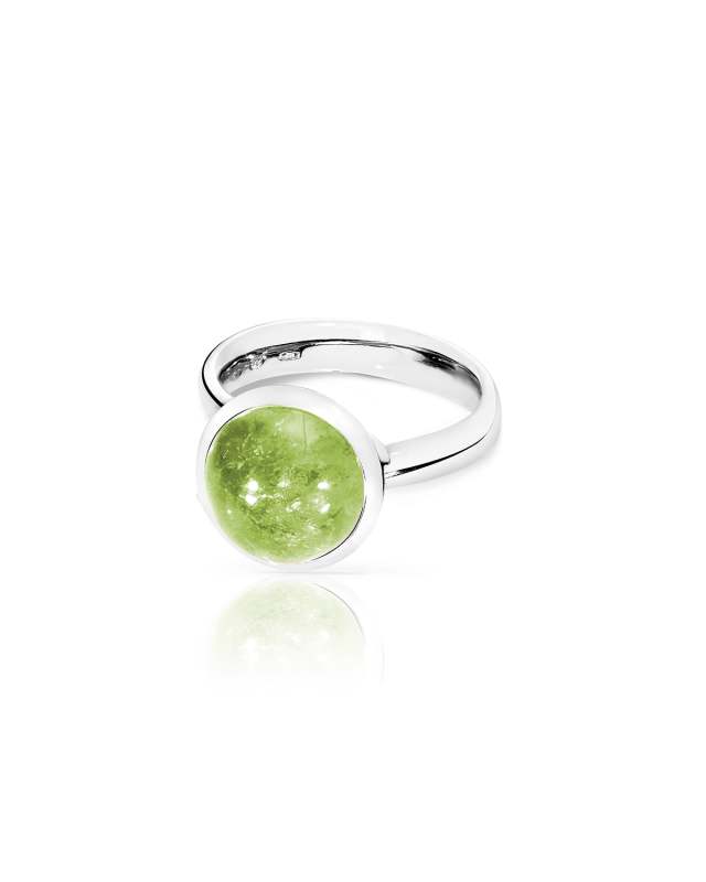 18k White Gold Large Peridot Ring