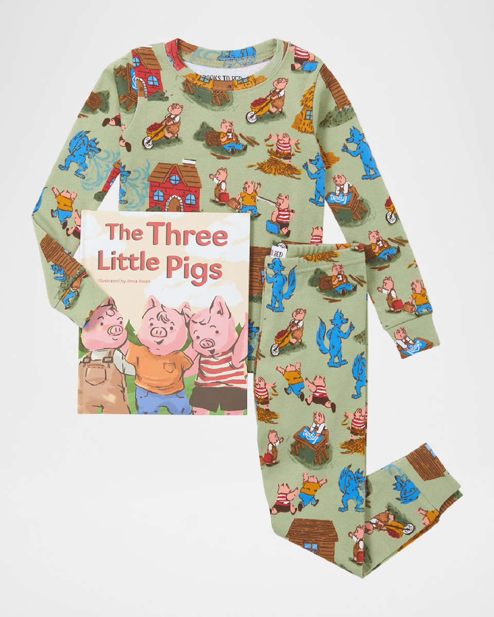 Kid's The Three Little Pigs Book & Pajama Gift Set, Size 2-7