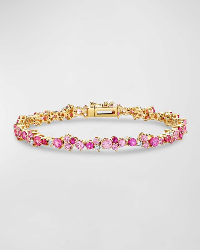 Cocktail Eternity Bracelet with Pink Sapphires