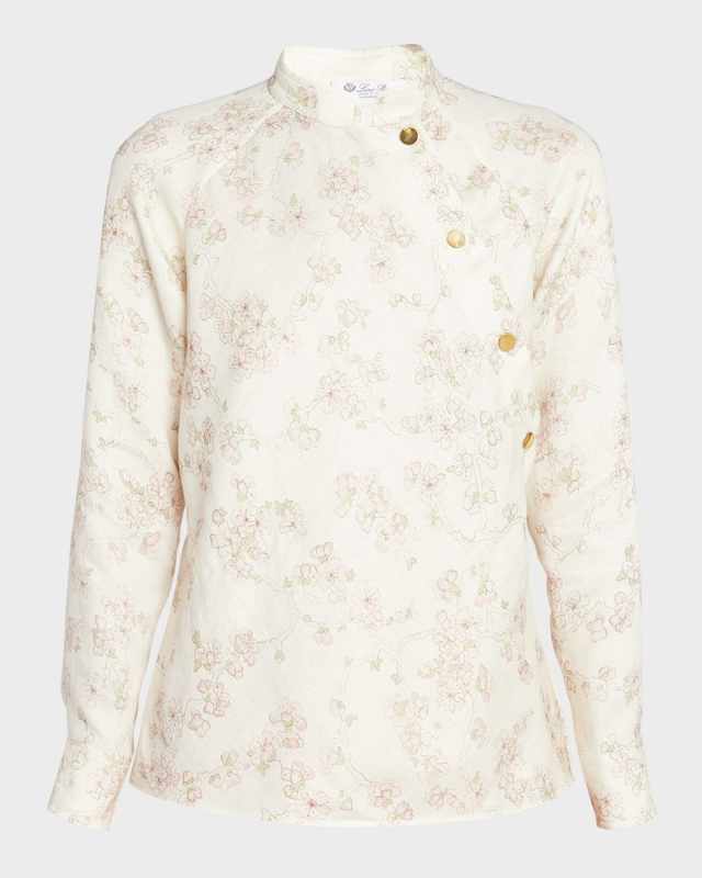Klara Cherry Blossom Linen Blouse
