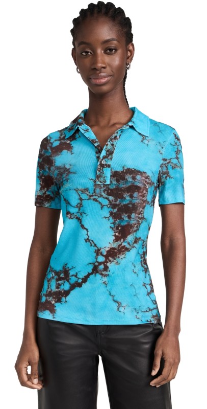 Louisa Ballou Polo Top Turquoise Stone
