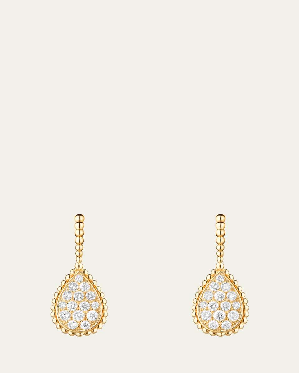 Serpent Boheme Medium Diamond Drop Earrings in Yellow Gold
