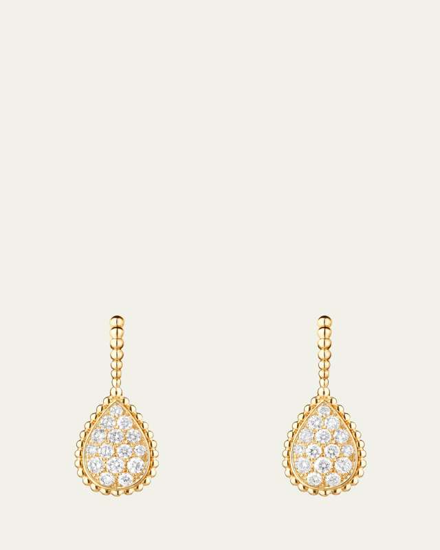 Serpent Boheme Medium Diamond Drop Earrings in Yellow Gold