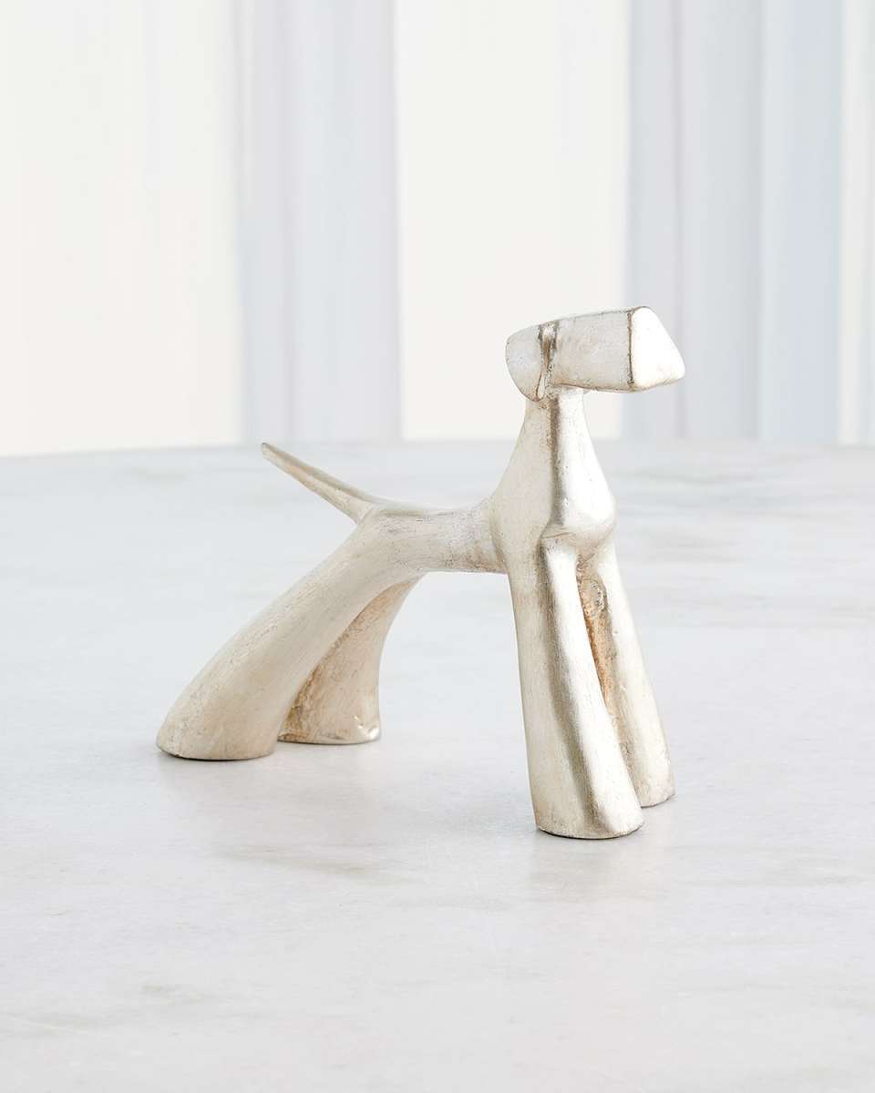 Silver-Leaf Show Dog Sculpture
