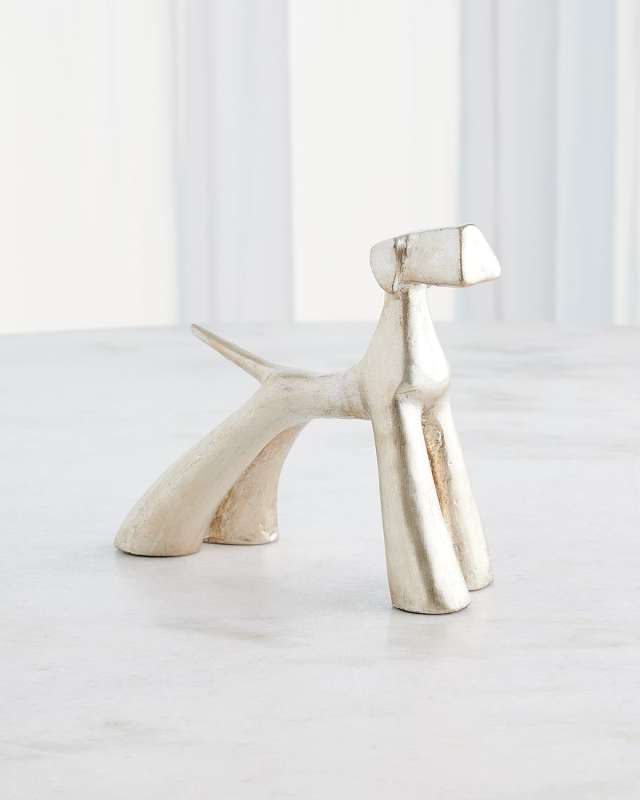 Silver-Leaf Show Dog Sculpture