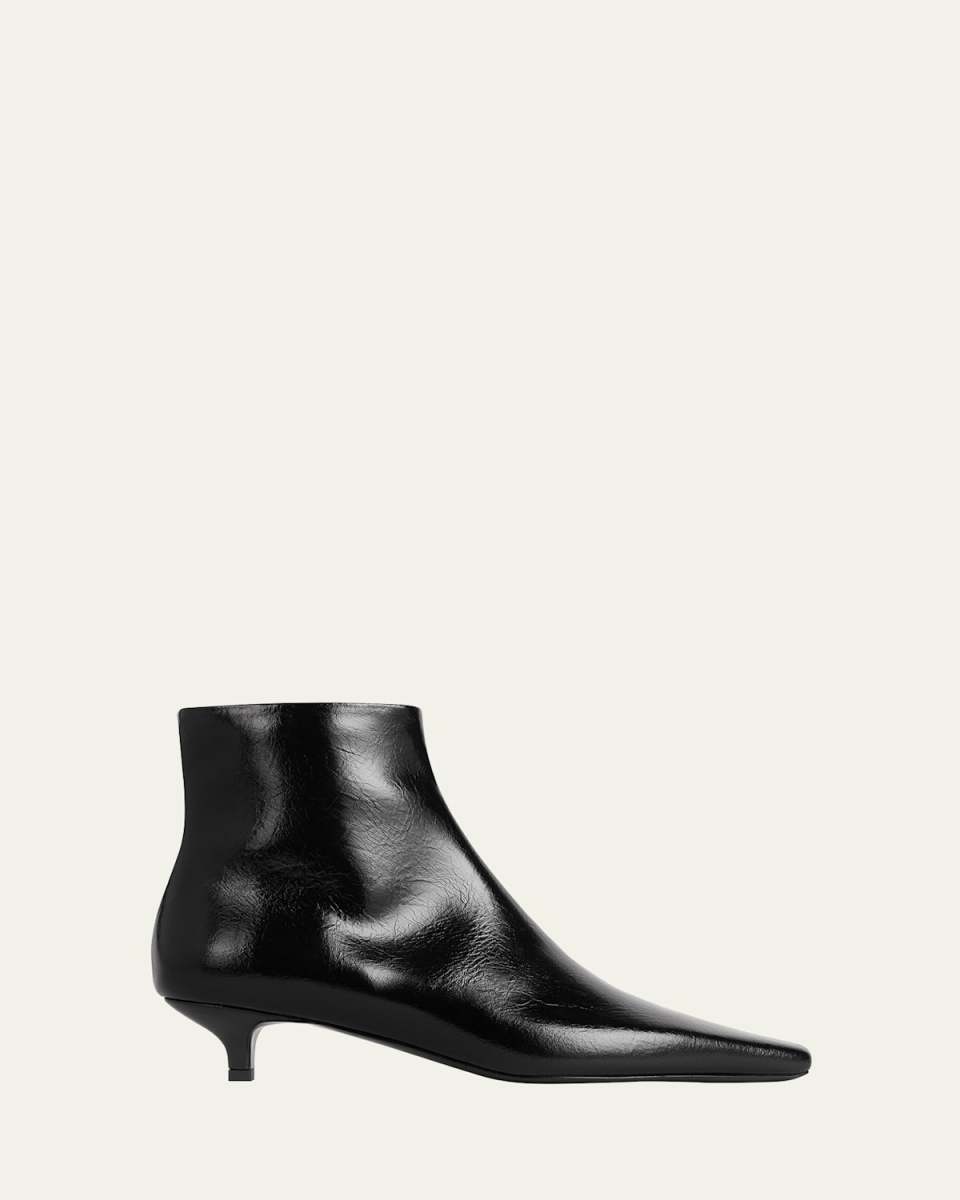 Slim Patent Zip Ankle Boots
