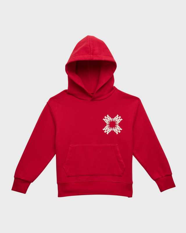 Boy's Quad Logo Emblem Hoodie, Size 4-12