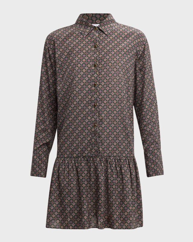 Alexandra Drop-Waist Printed Mini Dress