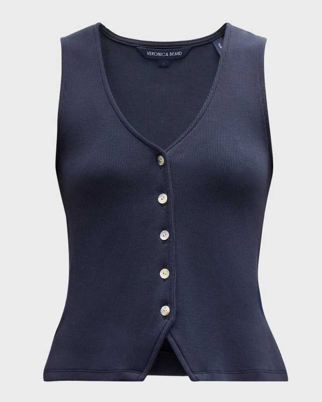Hoorne Button-Front Tank Top