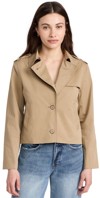 FRAME Short Trench Jacket Khaki