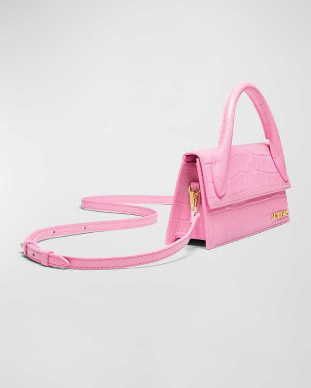 Le Chiquito Long Croc-Embossed Top-Handle Bag