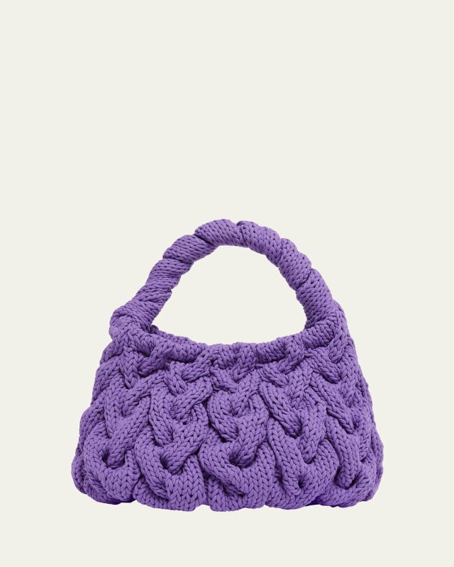 Cable Knit Top Handle Bag