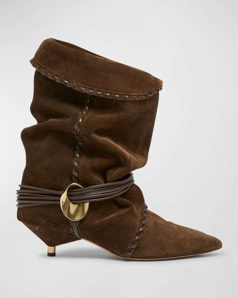 Edrika Suede Harness Slouchy Booties