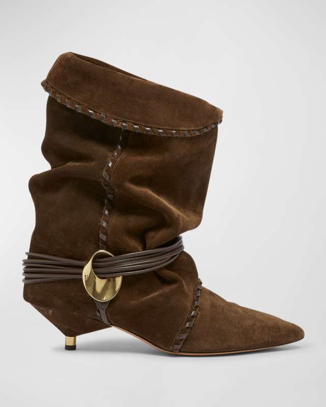Edrika Suede Harness Slouchy Booties