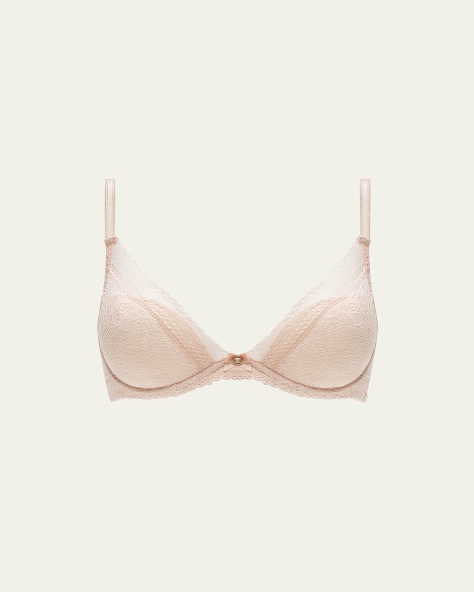 Festivite Lace Plunge Bra, Bright Pink
