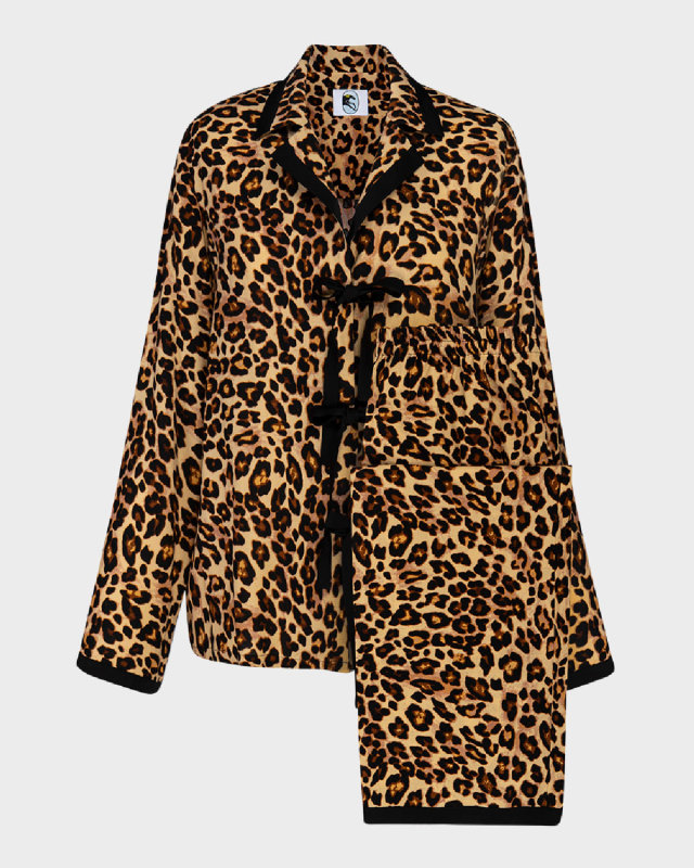 The Bow Leopard-Print Pajama Set