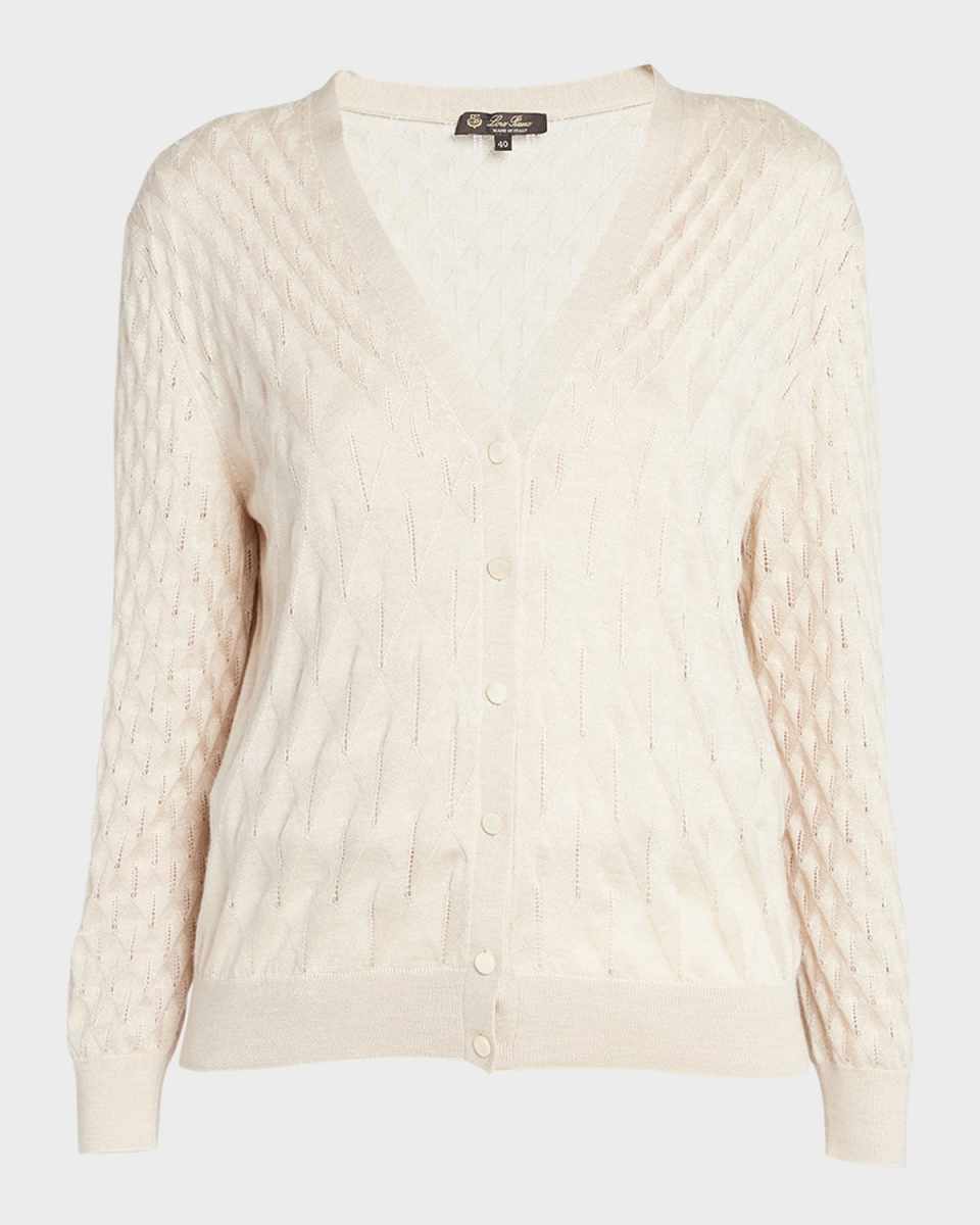 Takao Cashmere Open-Knit Crewneck