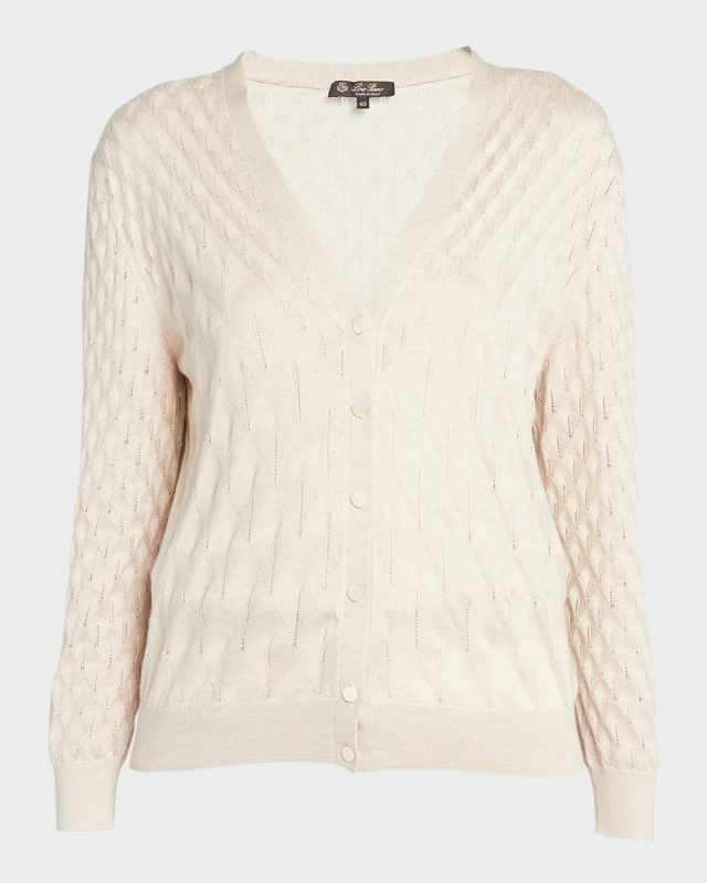 Takao Cashmere Open-Knit Crewneck