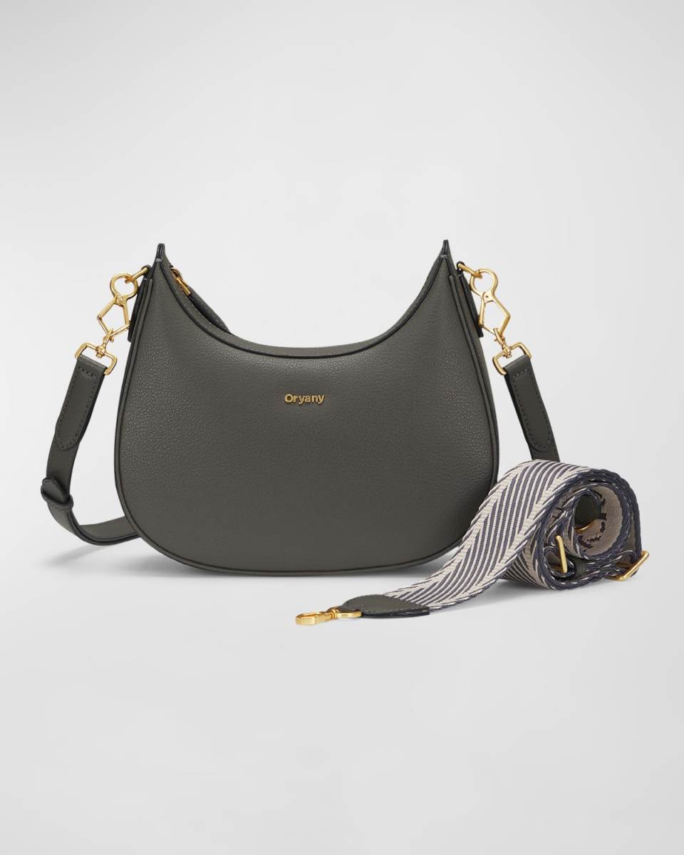French Zip Leather Crossbody Bag