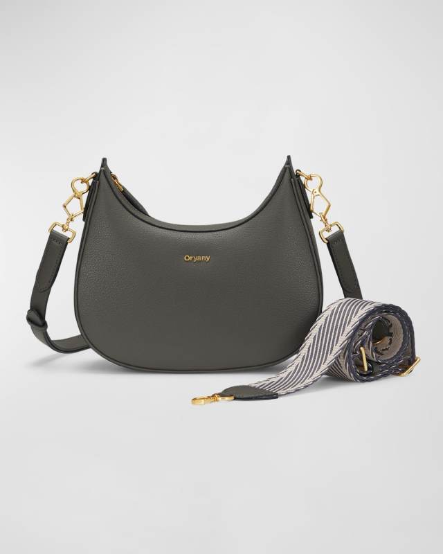 French Zip Leather Crossbody Bag