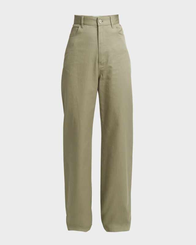 High Waist Twill Pants