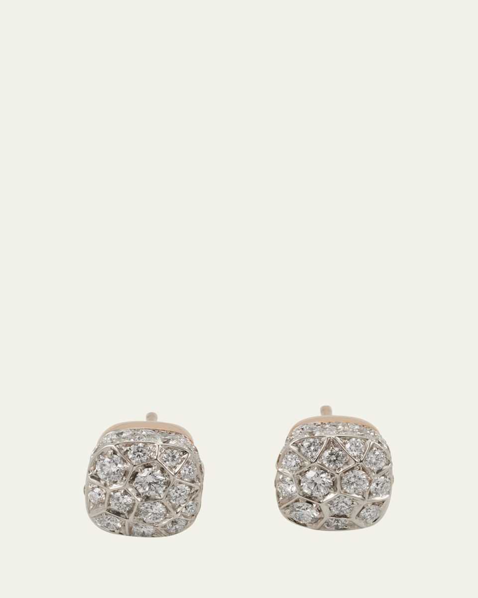 Nudo Solitaire 18K White Gold and Rose Gold Diamond Stud Earrings