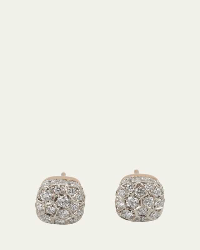 Nudo Solitaire 18K White Gold and Rose Gold Diamond Stud Earrings