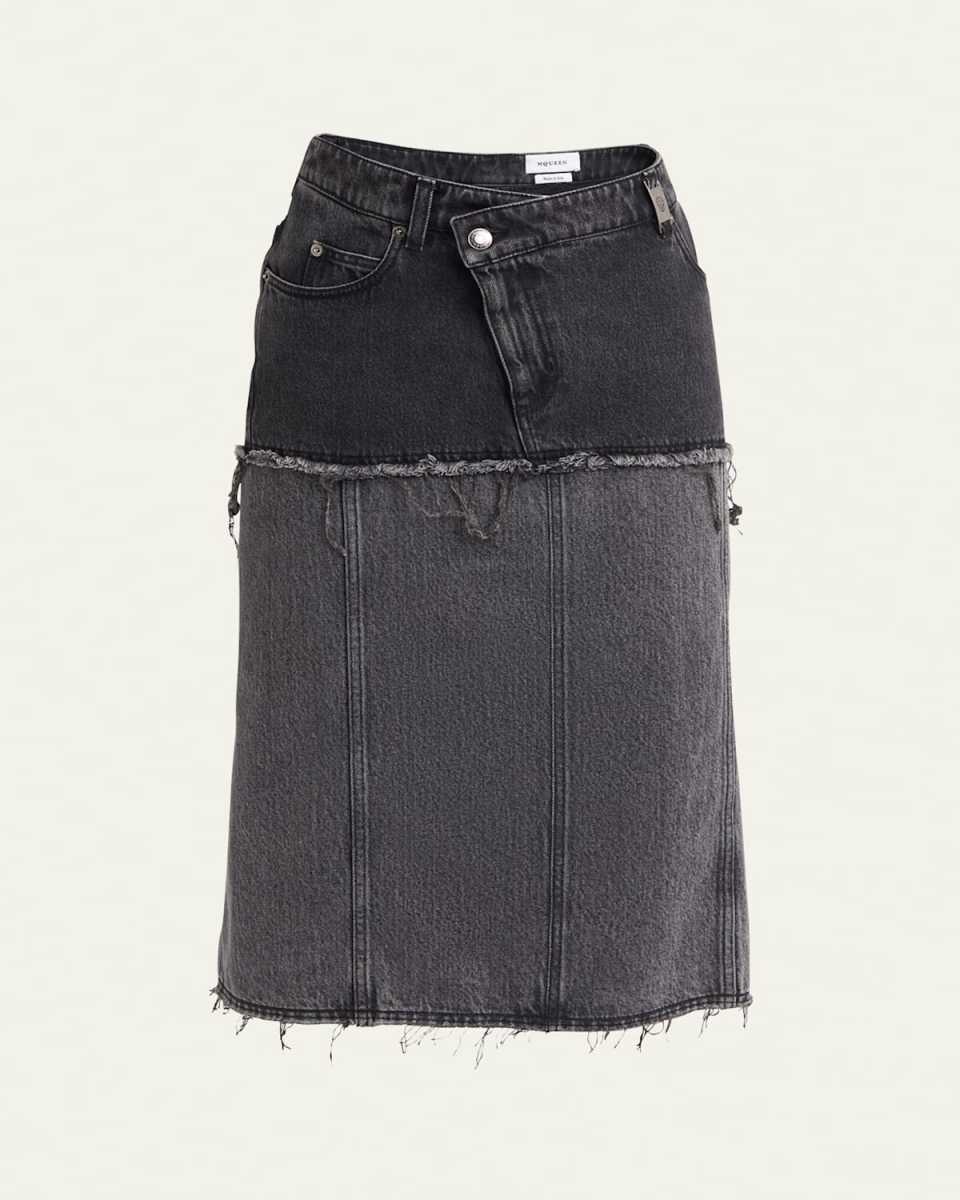 Hybrid Denim Midi Skirt