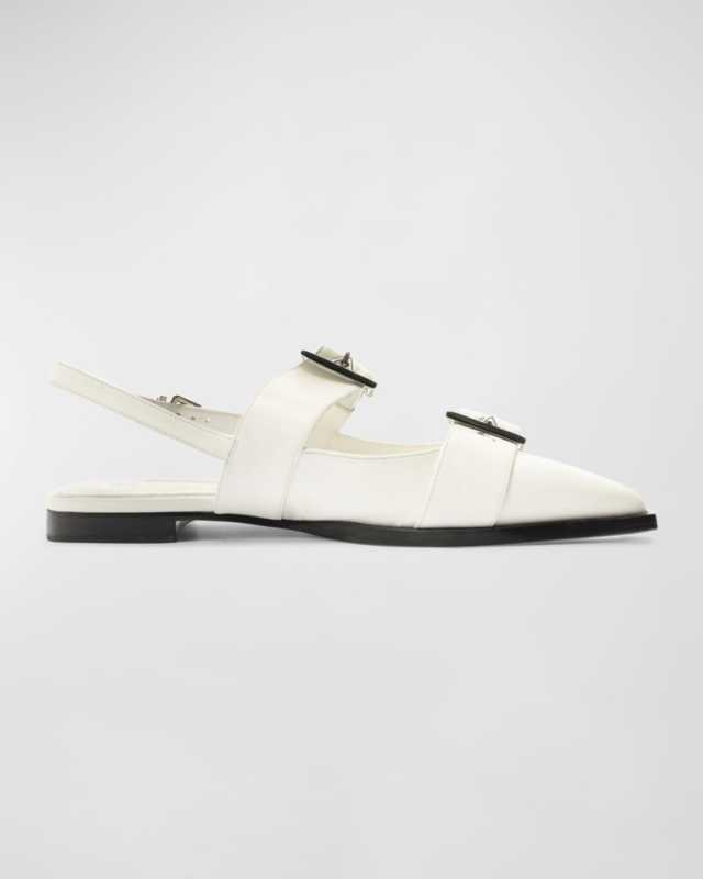 Darla Dual-Buckle Slingback Flats