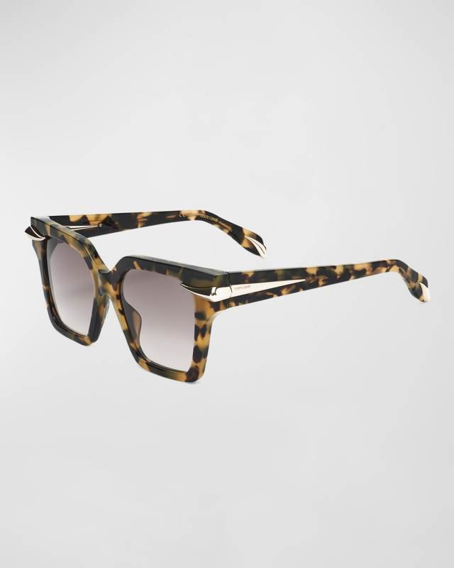 Embellished Acetate Square Sunglasses