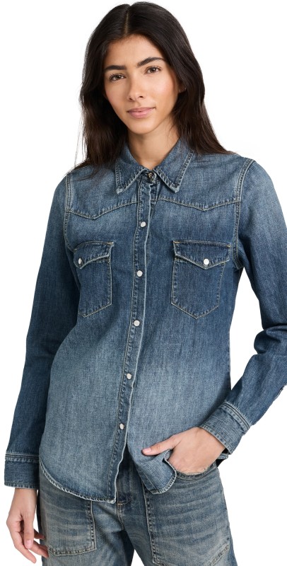 Nili Lotan Travis Denim Shirt Classic Wash