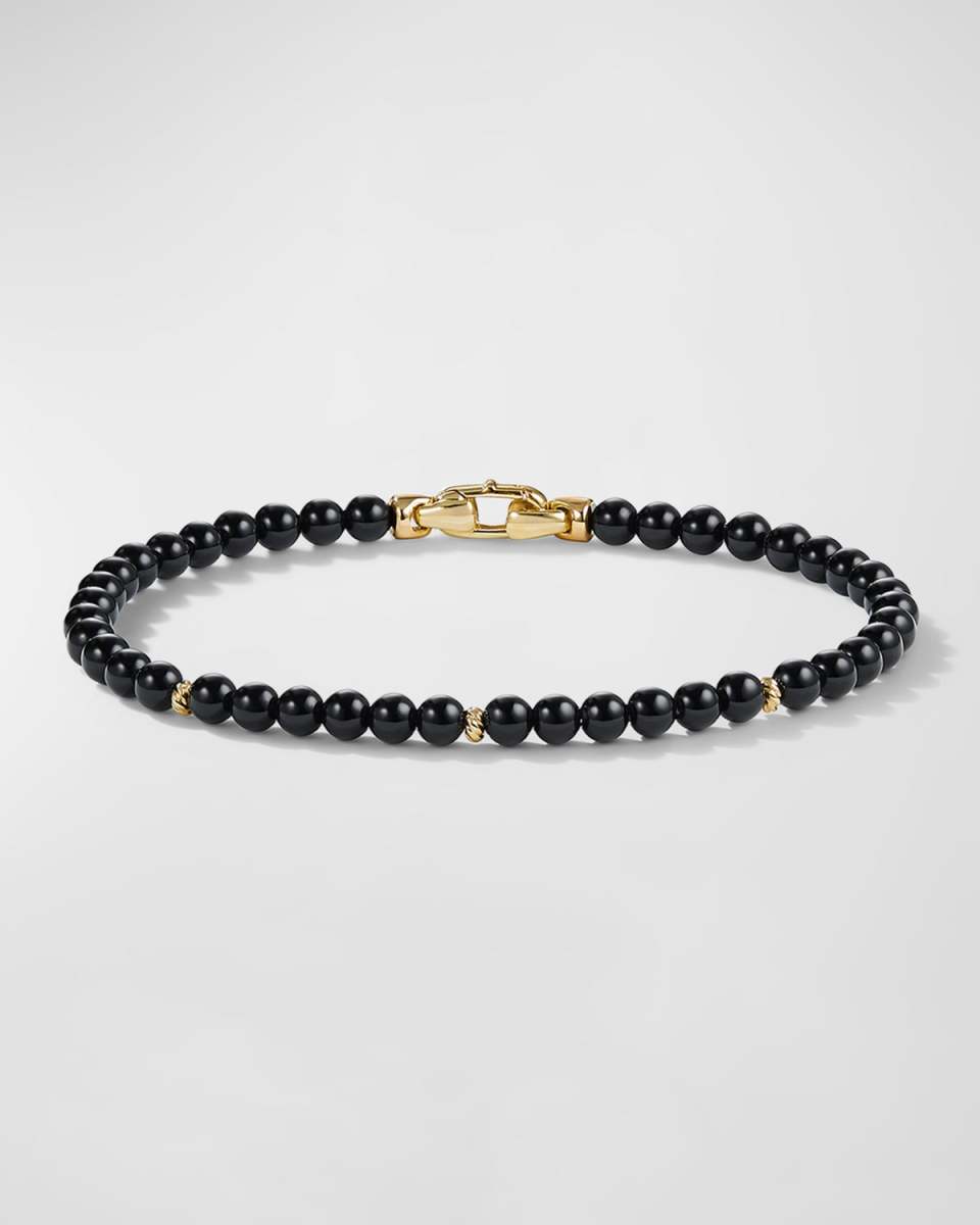 4mm Bijoux Spiritual Beads Bracelet with Gold