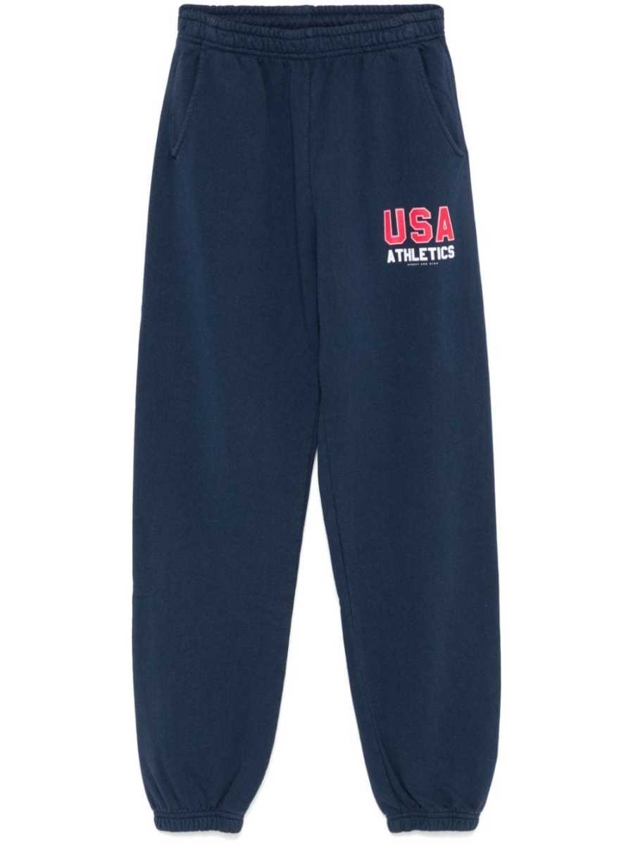 text-print track pants