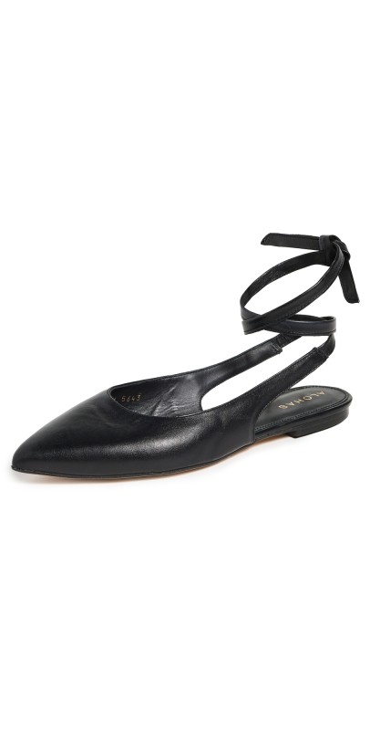 ALOHAS Ribbon Ballet Flats Black