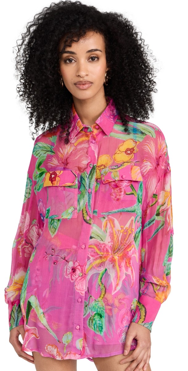 ROCOCO SAND Megan Long Sleeve Shirt Pink Floral