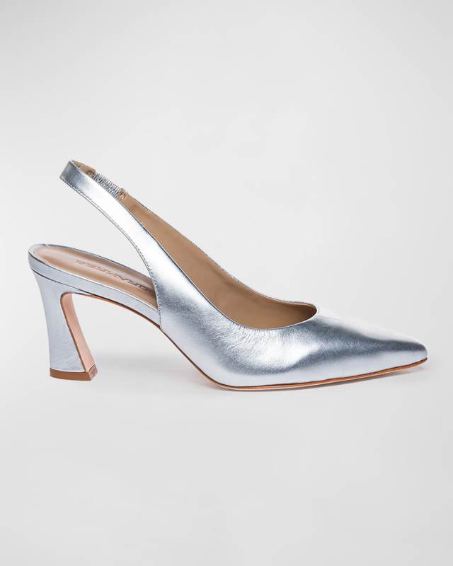 Slingback Pointed Leather Pumps
