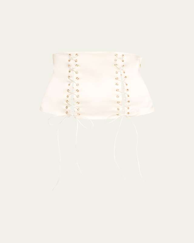 La Madame Lace-Up Silk Waist Cincher