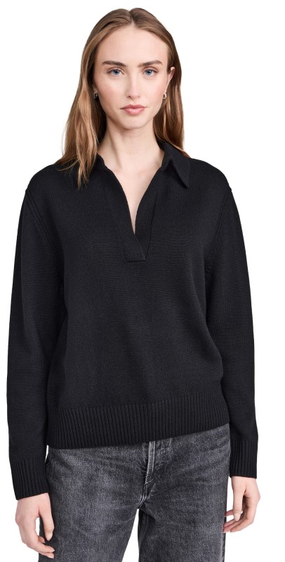 AYR The Cashmere Polo Black