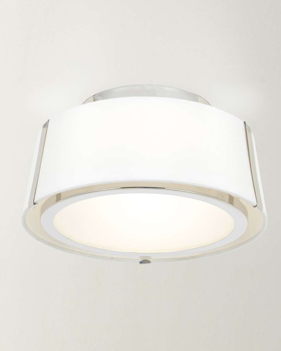 Fulton 2-Light Polished Nickel Ceiling Mount Light