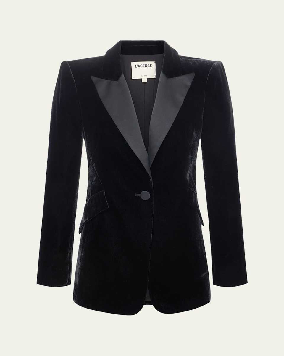 Sheila Structured Velvet Tux Blazer