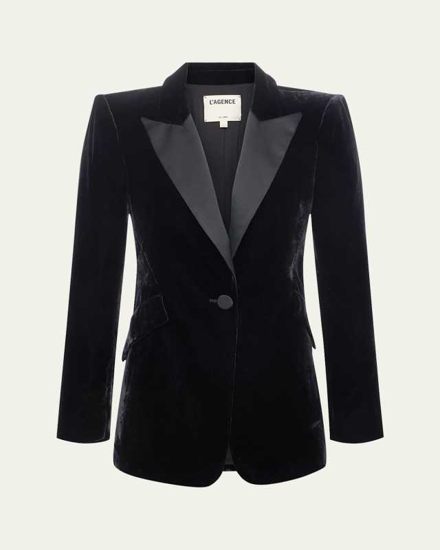 Sheila Structured Velvet Tux Blazer