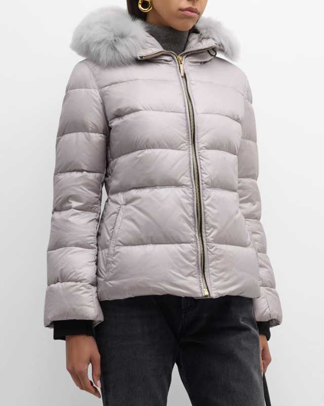 Apres-Ski Parka Jacket with Detachable Toscana Lamb Shearling Hood Trim