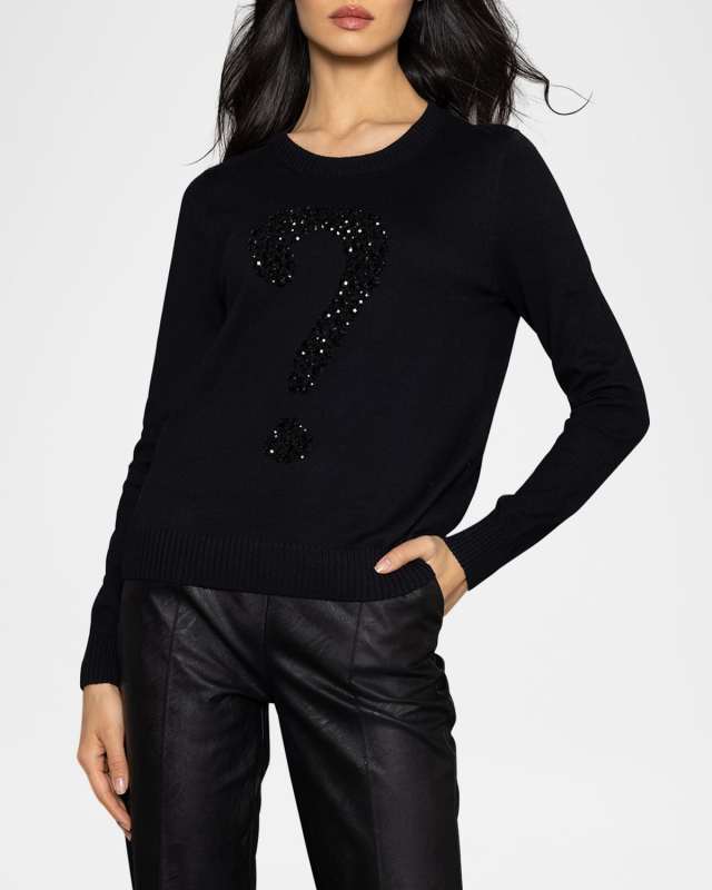 Keep Em Guessing Cotton-Cashmere Sweat