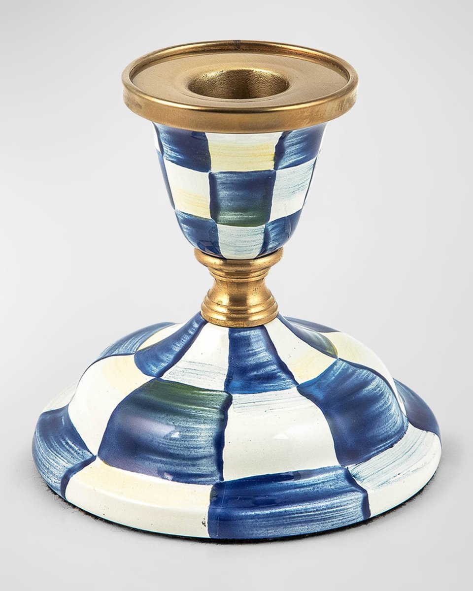 Royal Check Enamel Candlestick