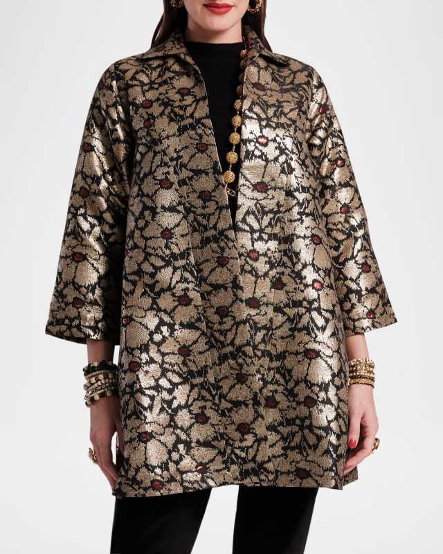 Cornelia Metallic Jacquard Swing Jacket