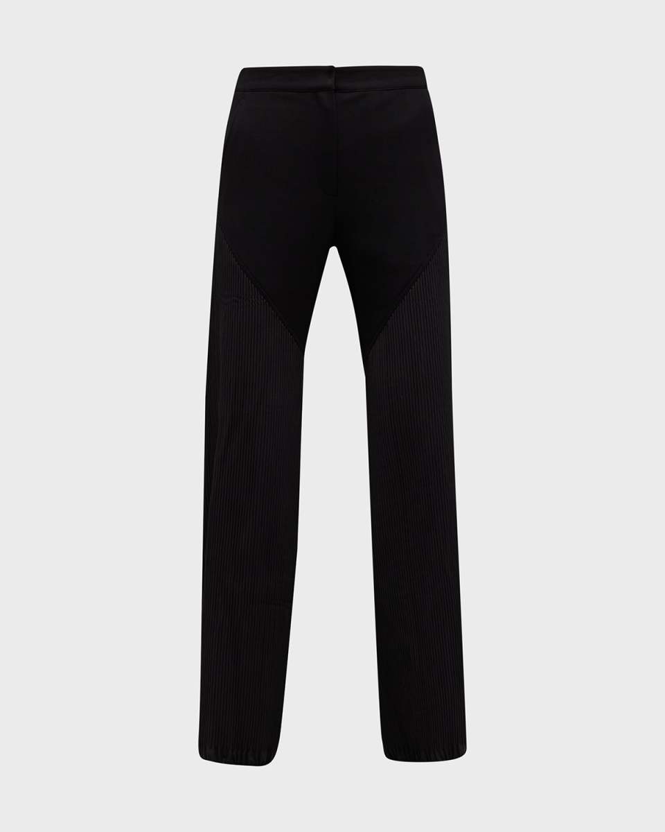 Pleated Straight-Leg Pants