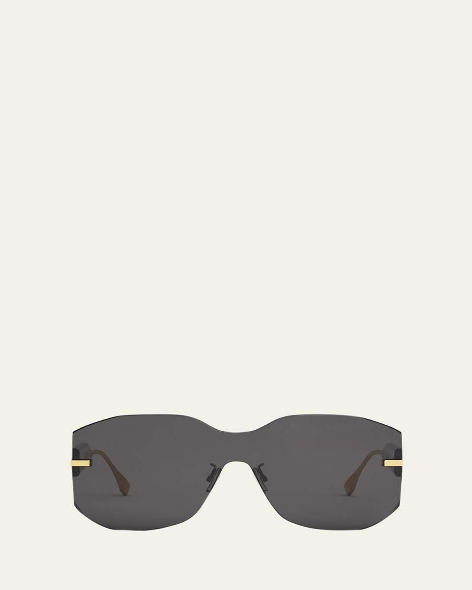 Rectangular Metal Shield Sunglasses