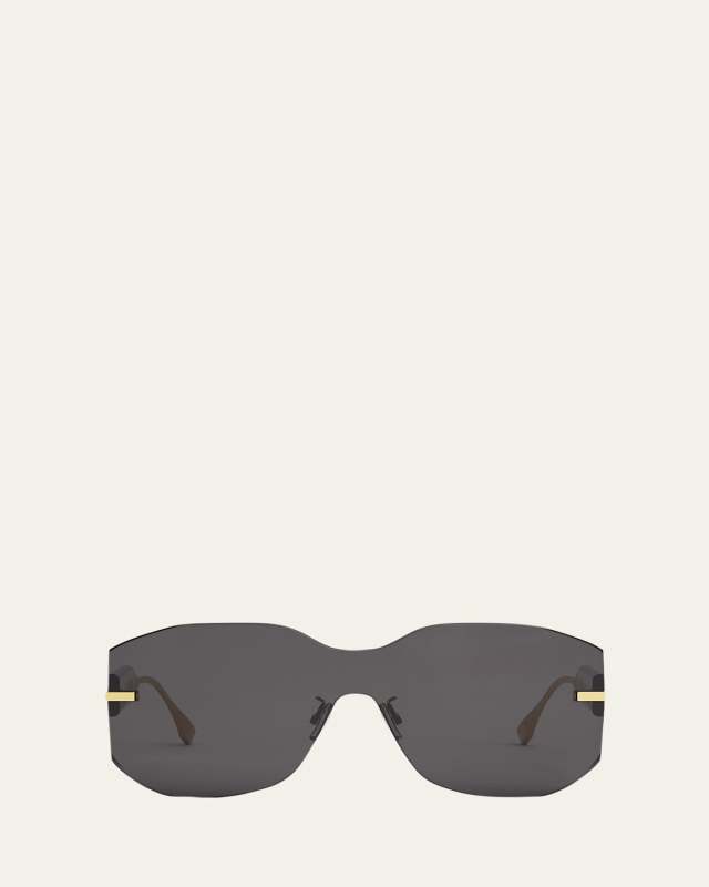 Rectangular Metal Shield Sunglasses