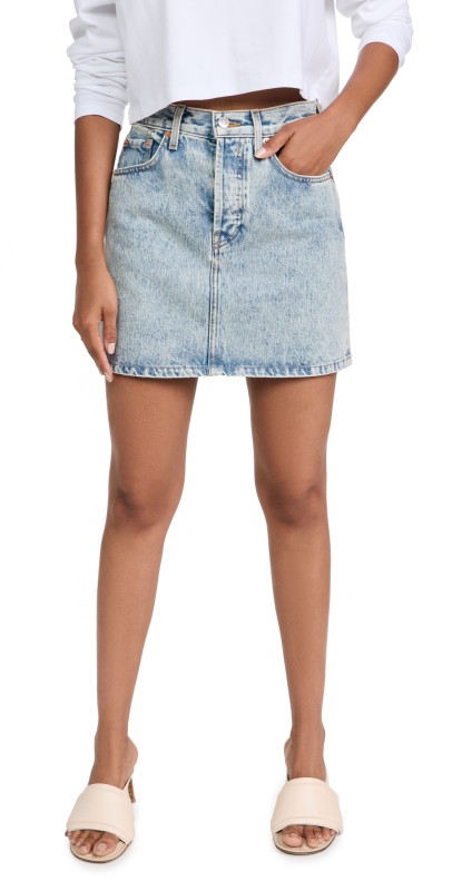 WARDROBE. NYC Denim Mini Skirt Blue
